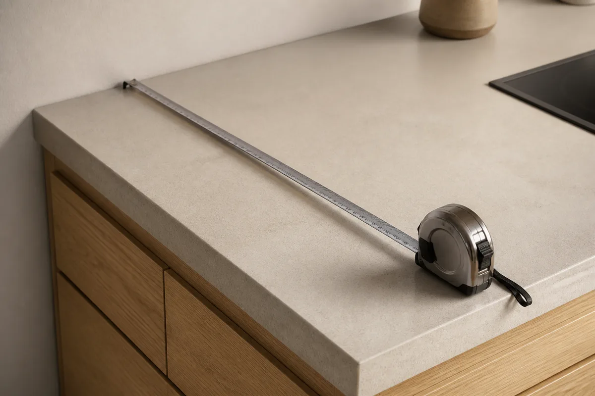 Profondeur standard d'un plan de travail de cuisine : 60, 65 ou 70 cm